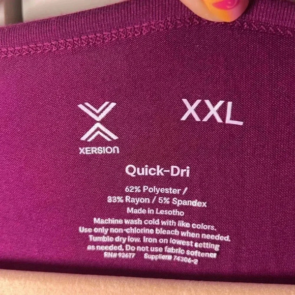 Xersion Quick-Dri Long Sleeve Crisscross Athletic Top Size XXL Berry Purple - Picture 2 of 9